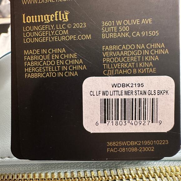 New Loungefly Disney Princess Series Little Mermaid Stain Glass Backpack NWT - Picture 15 of 16